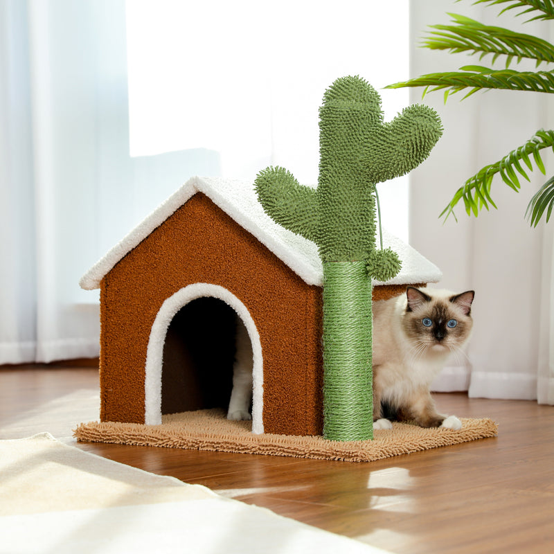 MODERN CACTUS CAT TREE HOUSE