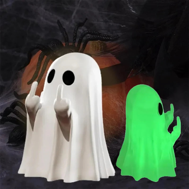 Funny Halloween Ghost Figurine – Spooky Resin Statue for Home & Party Décor