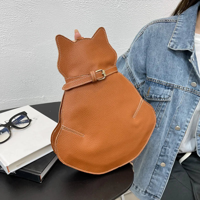 Cat Shaped Sling purse Handbags Faux Leather