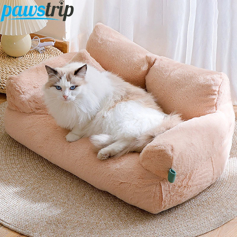 Cat Couch Bed for Pet, Cat Beds for Indoor Cats Fluffy Pet Bed for Small Dogs & Cats Up to 25lbs, Washable Dog Couch Cat Sofa with Non-Slip Bottom