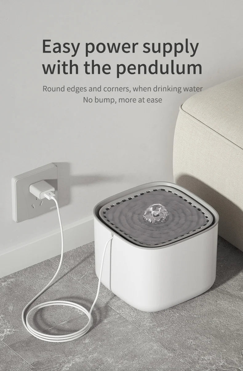Quiet USB-powered cat dog water fountain