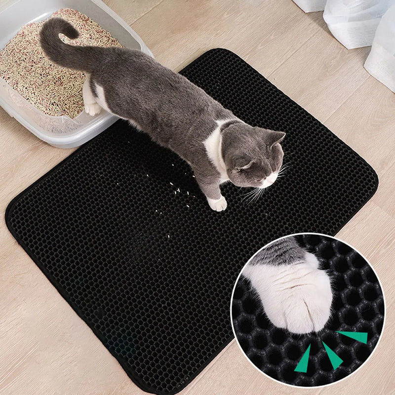 Pet Cat Litter Mat Double-Layer