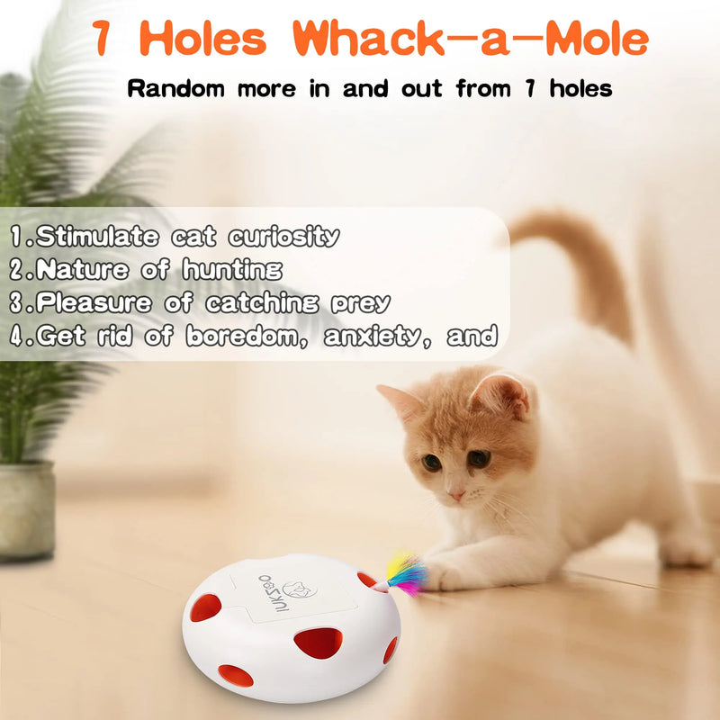 Smart Interactive Whack-A-Mole Cat Toy with Automatic 7 Holes