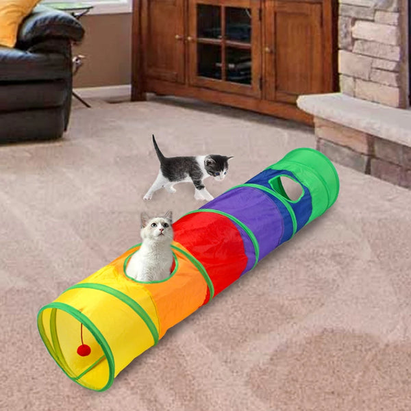 Interactive Foldable Cat Tunnel: Training Toy for Kittens and Puppies