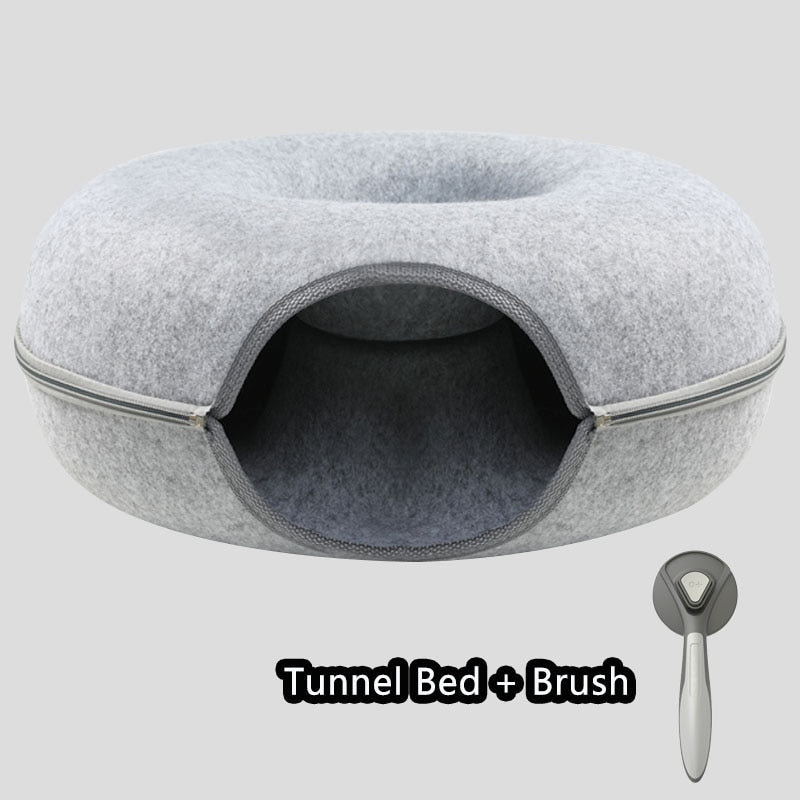 Donut Pet Tunnel Interactive Bed