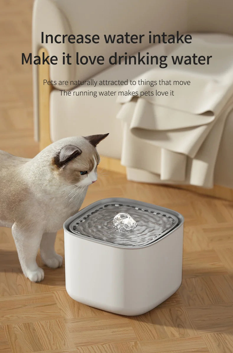 Quiet USB-powered cat dog water fountain