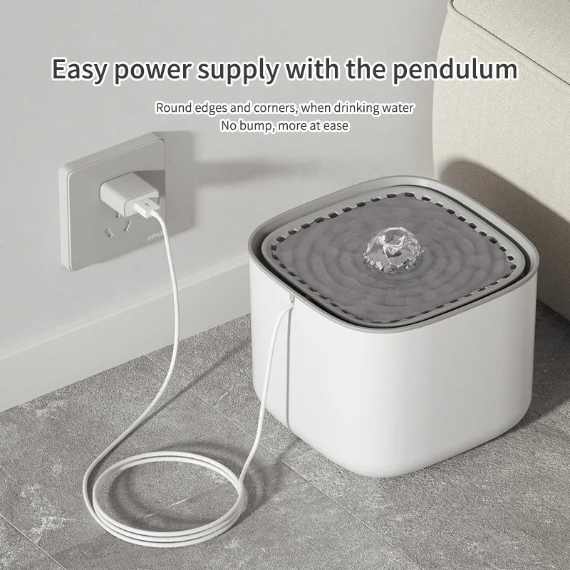 Quiet USB-powered cat dog water fountain