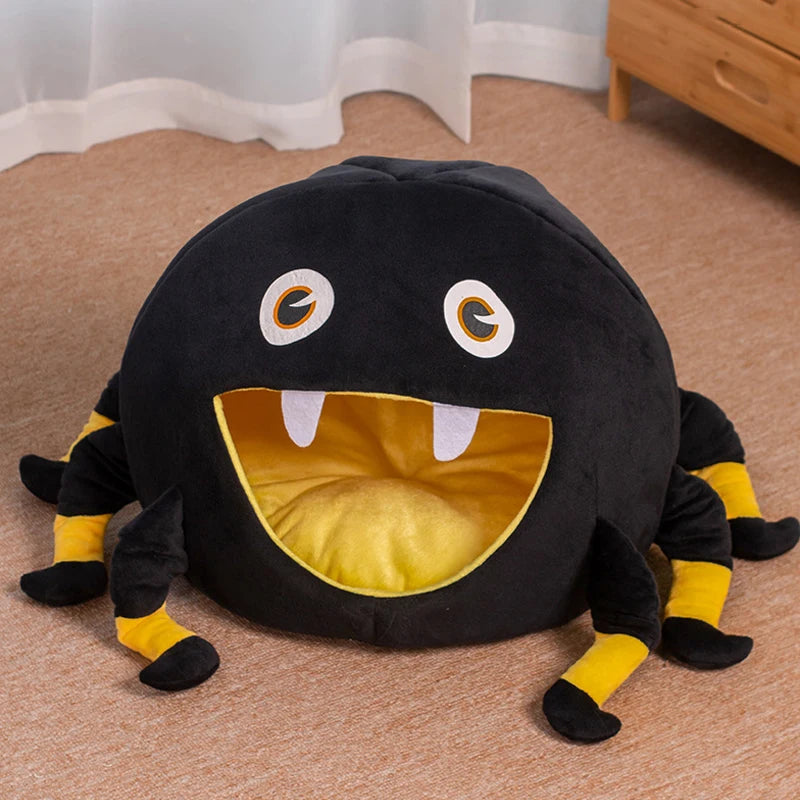 Cats Cute Spider Cat Cave Warm and Soft Creative with Anti-Slip Bottom and with Removable Cushion Cat Tent