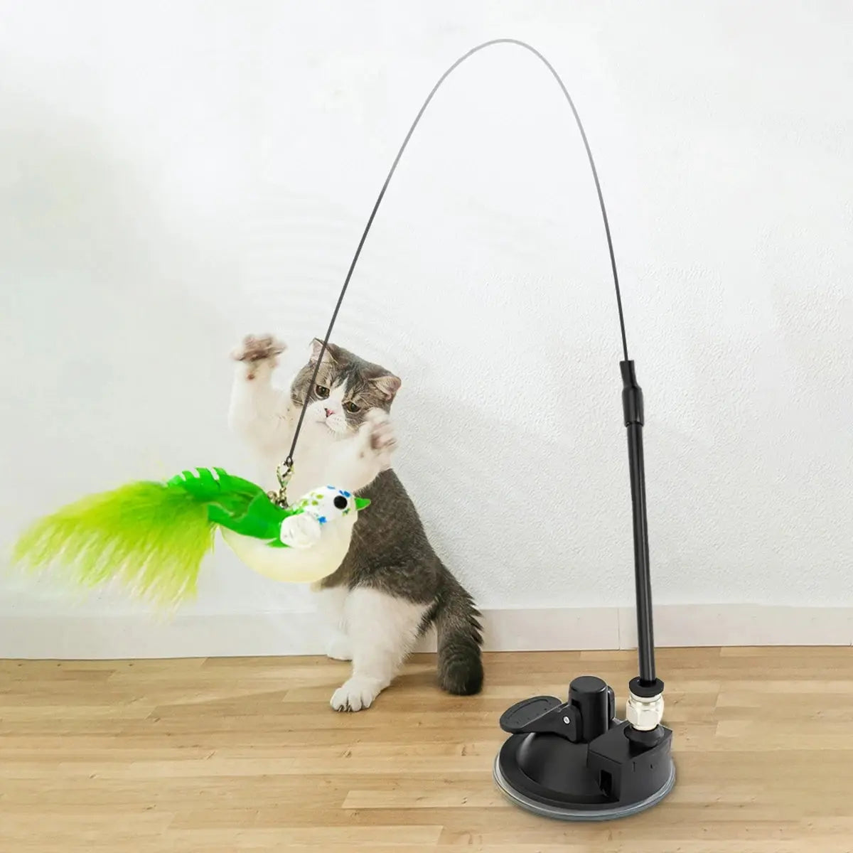 1pcs Cat Interactive Toy Simulate Bird Interactive Sucker Feather Bell Funny Cat Toys
