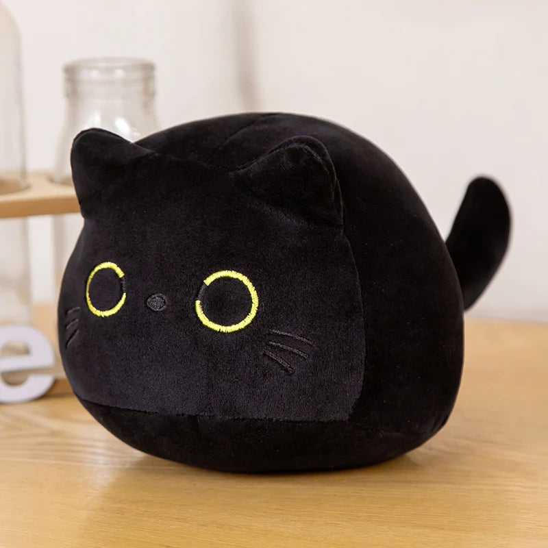 Giant Black Cat Plushie Kawaii Cat Plush Pillow, Halloween Black Cat Decor Plush Toys Halloween Plush Gift for Kids