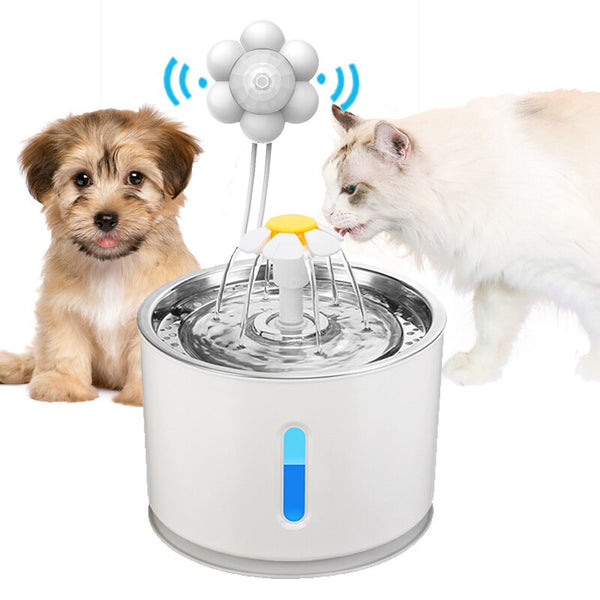 Smart Sips: Infrared Motion Sensor Cat Water Fountain with LED Lighting