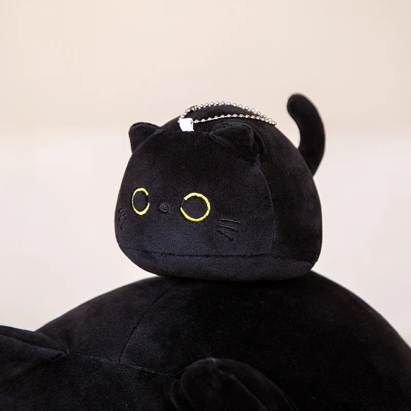 Giant Black Cat Plushie Kawaii Cat Plush Pillow, Halloween Black Cat Decor Plush Toys Halloween Plush Gift for Kids