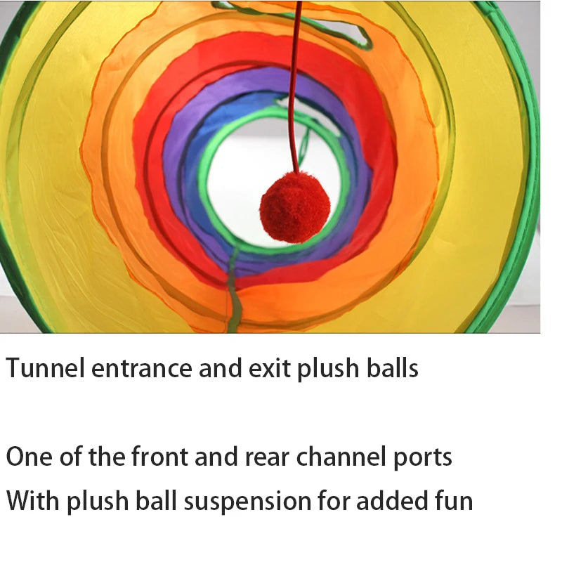 Interactive Foldable Cat Tunnel: Training Toy for Kittens and Puppies