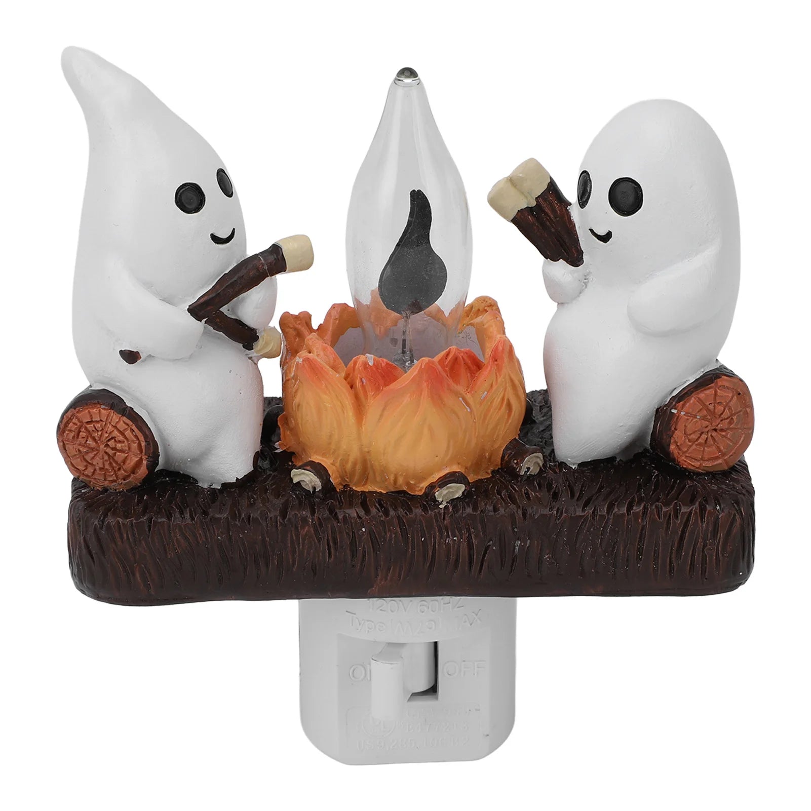 Ghost Campfire Night Light – Cute Flickering Halloween Lamp for Home Décor