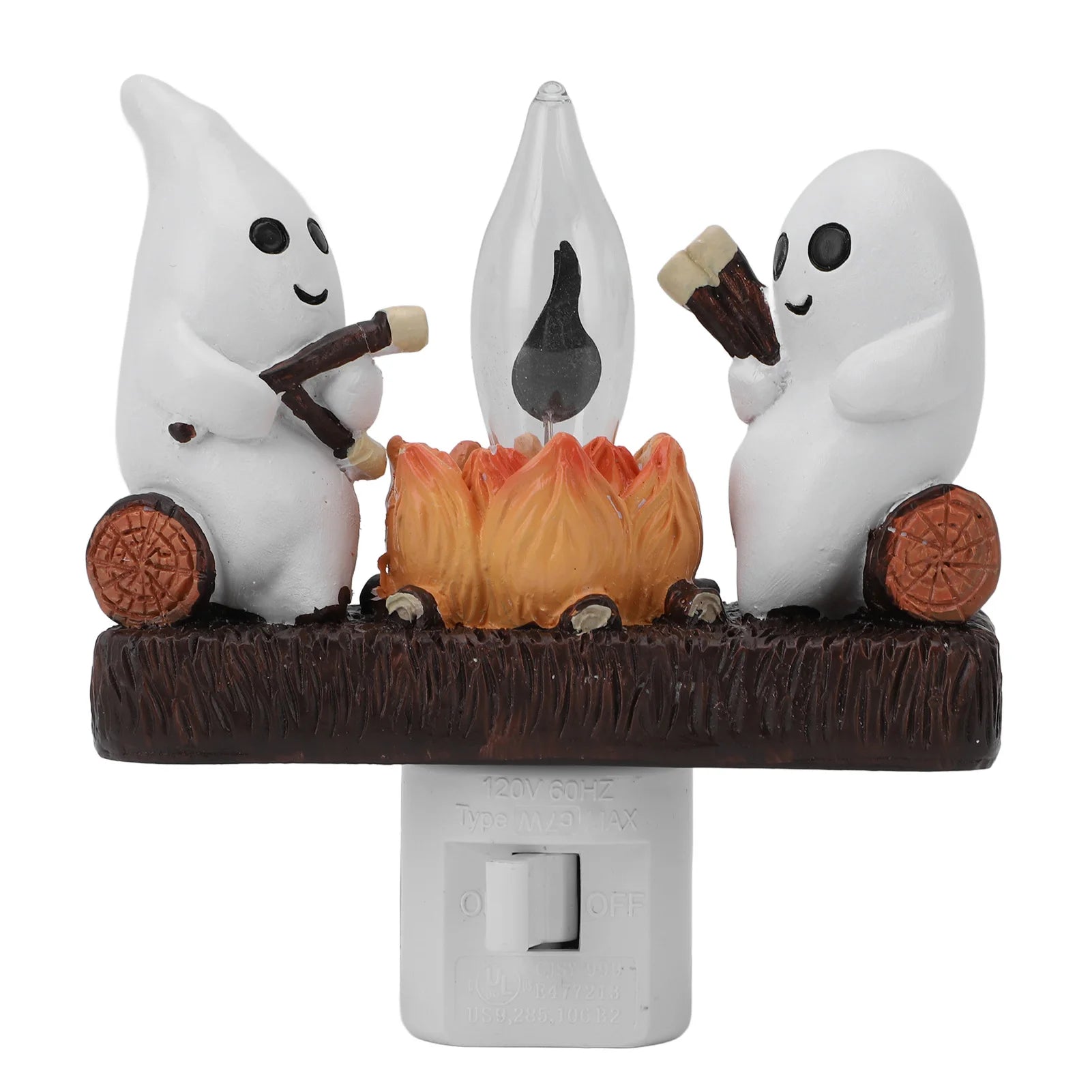 Ghost Campfire Night Light – Cute Flickering Halloween Lamp for Home Décor