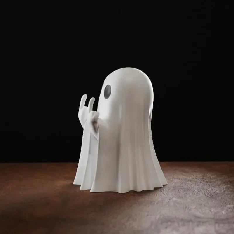 Funny Halloween Ghost Figurine – Spooky Resin Statue for Home & Party Décor
