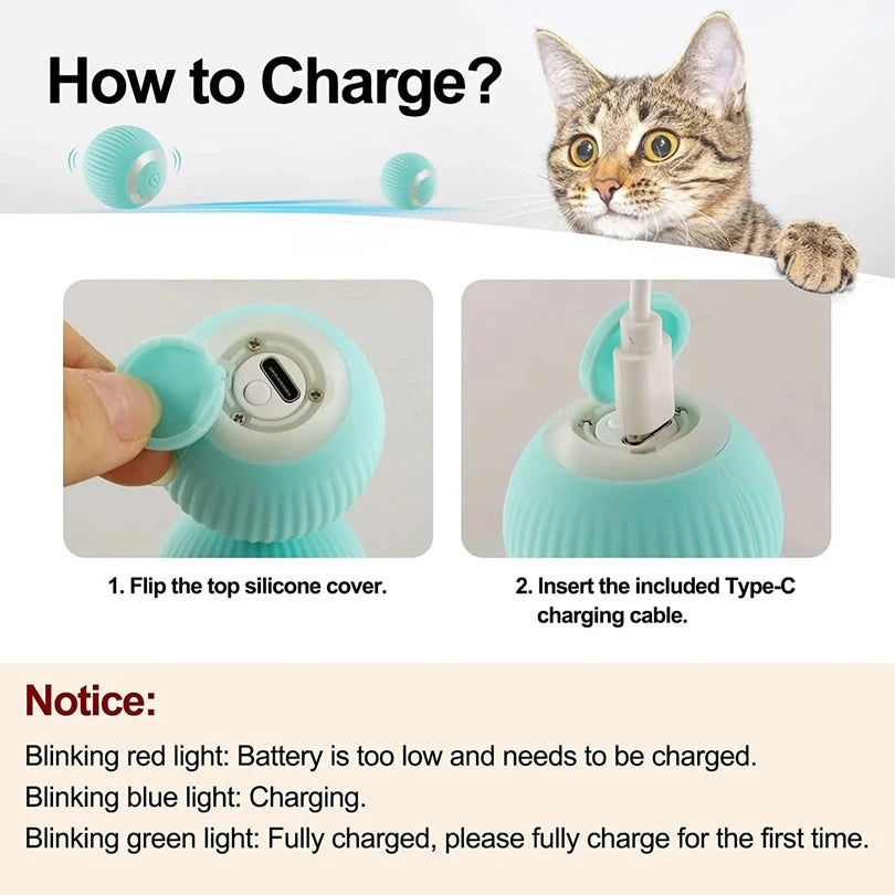 Remote Control Smart Electric Cat Toy,Interactive Cat Toys for Indoor Cats,Gravity Automatic Mobile Car Toy