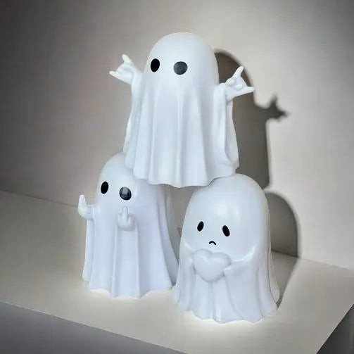 Cute Halloween Ghost Figurine – Funny Resin Statue for Home Décor