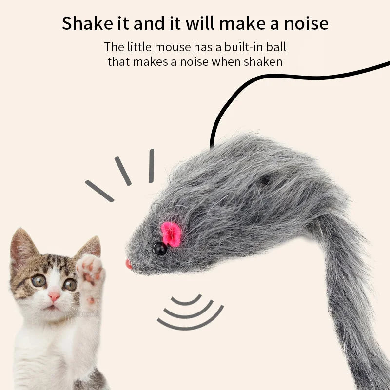 Self Play Hanging Door Cat Mouse Toys for Bored Indoor Adult Cats Kitten,Interactive Cat Mice Toys for Hunting Exercising Eliminating Boredom, for All Breeds