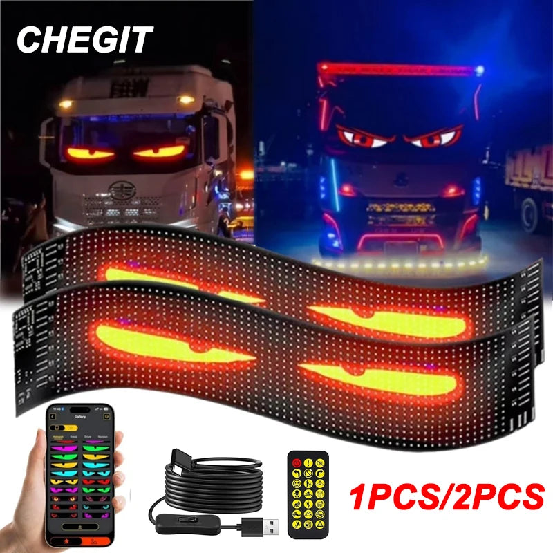 Demon Eyes LED Car Lights – APP Controlled Matrix Display for Cars & Trucks