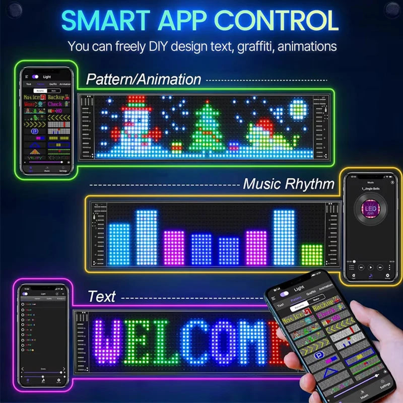 Demon Eyes LED Car Lights – APP Controlled Matrix Display for Cars & Trucks