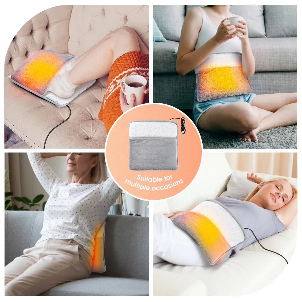 Cozy USB foot warmer in use, providing gentle heat for relaxation at home, office, or travel.