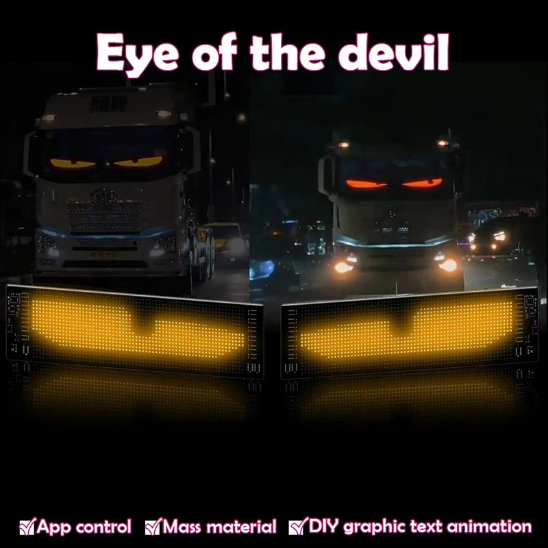 Demon Eyes LED Car Lights – APP Controlled Matrix Display for Cars & Trucks
