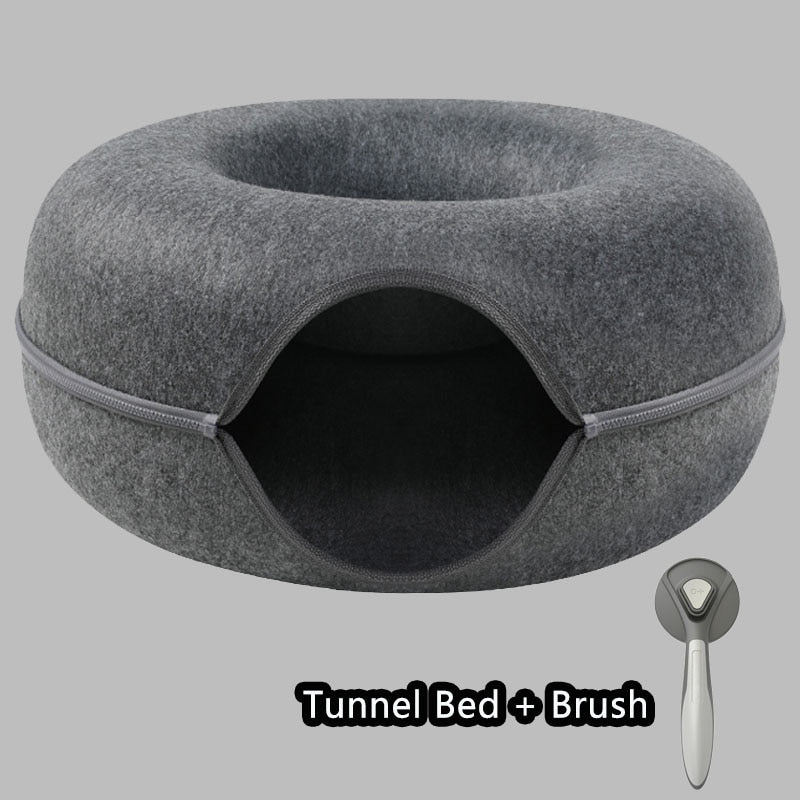 Donut Pet Tunnel Interactive Bed