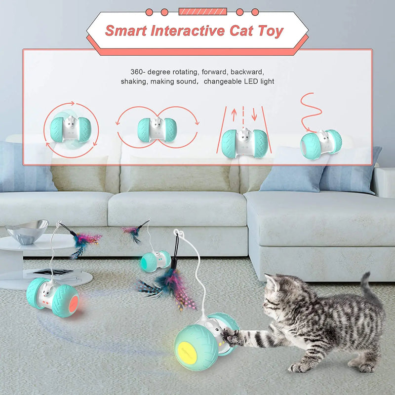 Automatic Interactive Cat Toys: Electronic Kitten Play with Mouse and Feathers