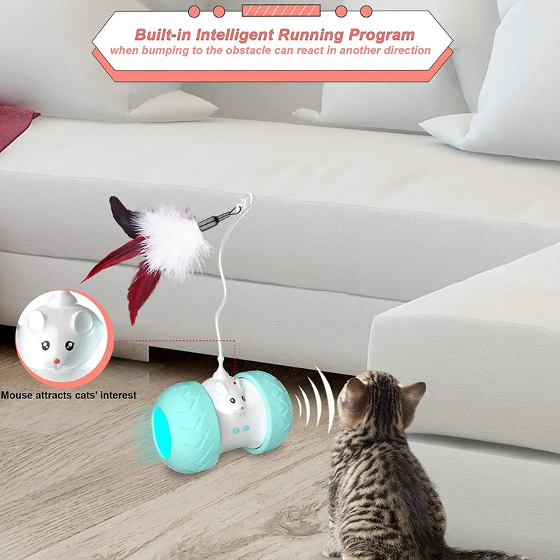 Automatic Interactive Cat Toys: Electronic Kitten Play with Mouse and Feathers