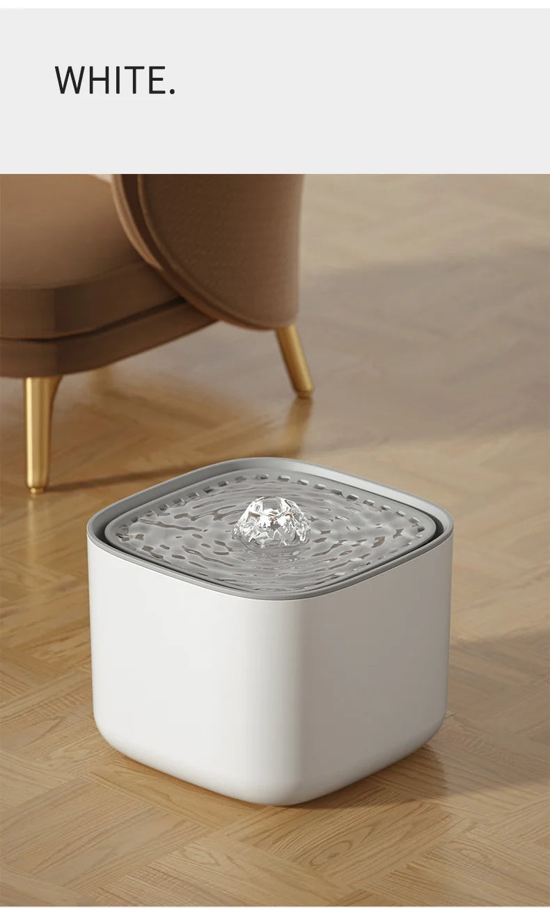Quiet USB-powered cat dog water fountain