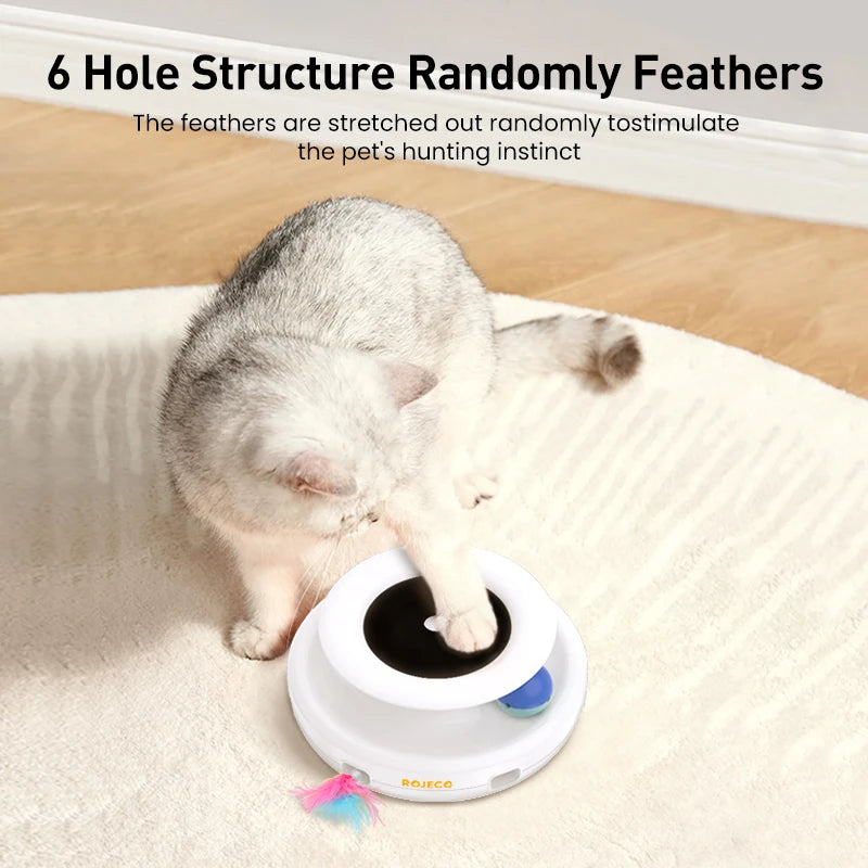 2-in-1 Smart Feather Ball Toy Set: Electronic Interactive Pet Toy with 5 Modes