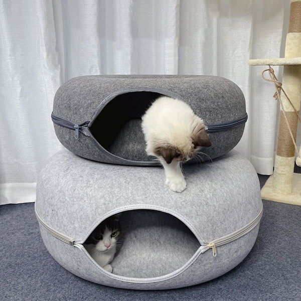 Donut Pet Tunnel Interactive Bed